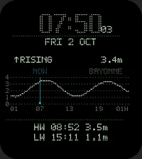 Pixel Tide on a Venu Sq 2, rectangular screen